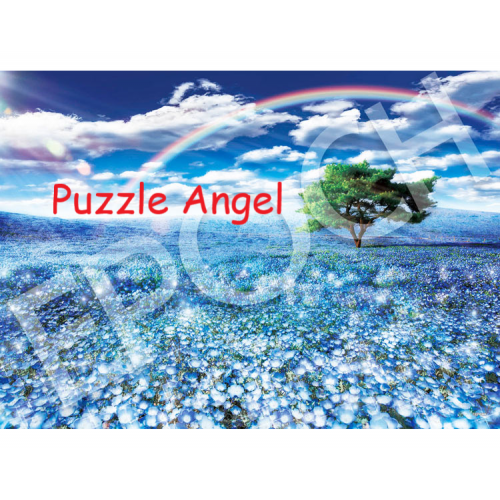 風景-Nemophila 與幸運彩虹500塊砌圖, size:38x53cm