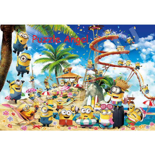 Minions 迷你兵團海灘派對300 塊(銀紙處理拼圖), size：26×38cm