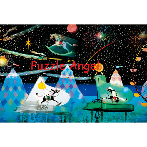 星空搖馬夢（藤城清治）1000塊, 夜光砌圖, size:50x75cm