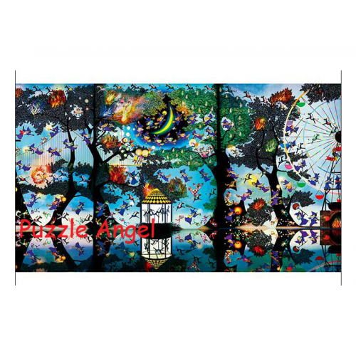 魔法森林中燃燒的再生之焰（藤城清治）1000塊砌圖, size:50x75cm