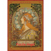 黄道十二宮Zodiac（Mucha）108塊, 彩色箔印刷砌圖 , size:18.2x25.7cm