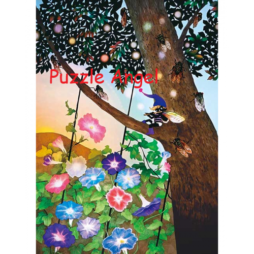 牽牛花與夏蟬（藤城清治）500塊砌圖, size:38x53cm