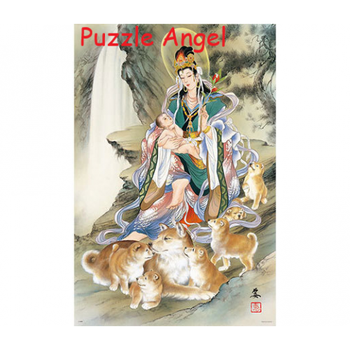 親子狗和惡魔母神1000塊,  size:50x75cm