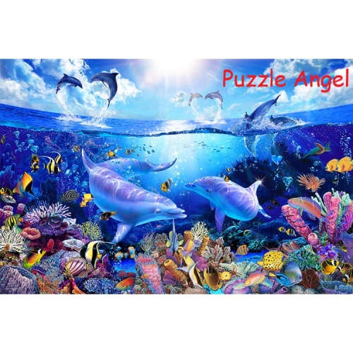 Lassen 海豚日  1000塊砌圖, 彩色箔印刷, size:50x75cm