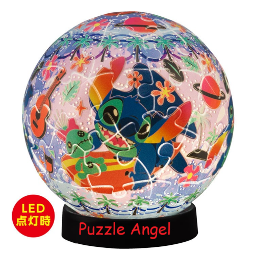 閃爍魔法 Stitch（燈光球體拼圖） 61塊, size:直徑7.6cm