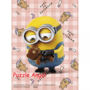 晚安，提姆（小黃人）150 塊, 透明膠質砌圖, 盒內已含日本膠托座,  size:7.6x10.2cm