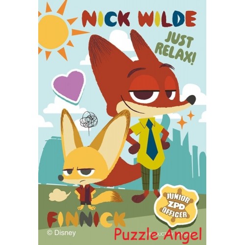吊飾砌圖-Nick & Finnick（動物方城市） 70塊迷你版砌圖, size:5.9x8.6cm